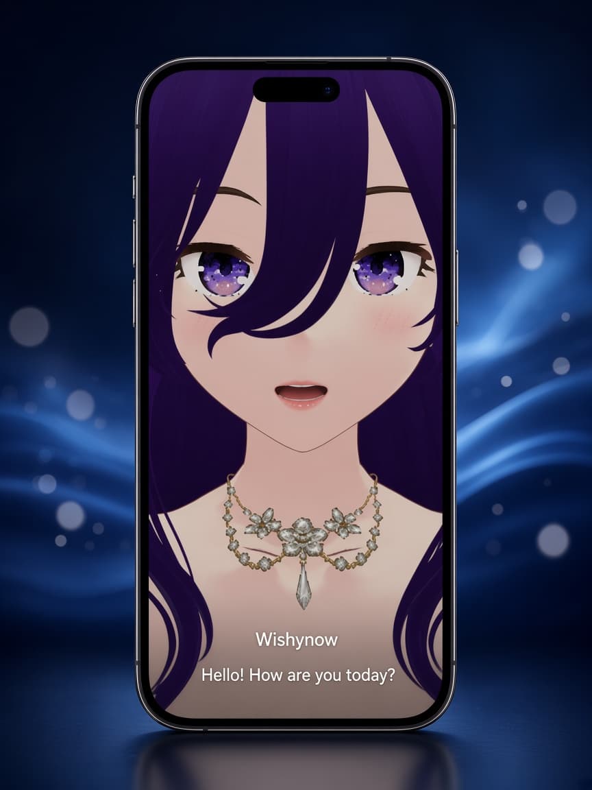 Wishynow avatar message on a phone